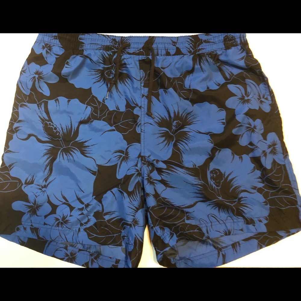 Men’s spring summer stretchy blue & black Polo Ralph Lauren floral Swim shorts